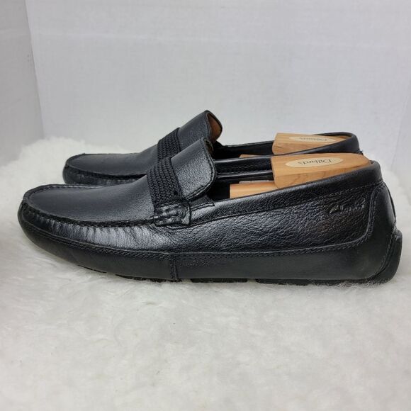 Clarks Men's Markman Brace Drivers Men's Shoes, black leather Size 10.5 M - Picture 3 of 10